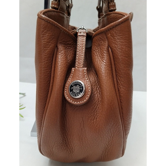 Dooney & Bourke Brown Pebbled Leather Carryall Top Handle Satchel Bag - Picture 4 of 16